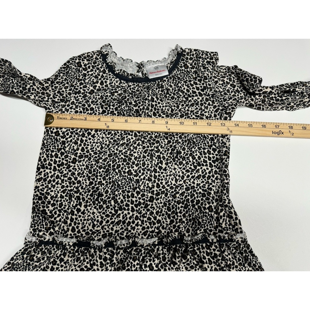 Hanna Andersson Dropwaist Leopard Animal Print Dress Girls Size 120 US 6 Ruffles - Picture 4 of 8